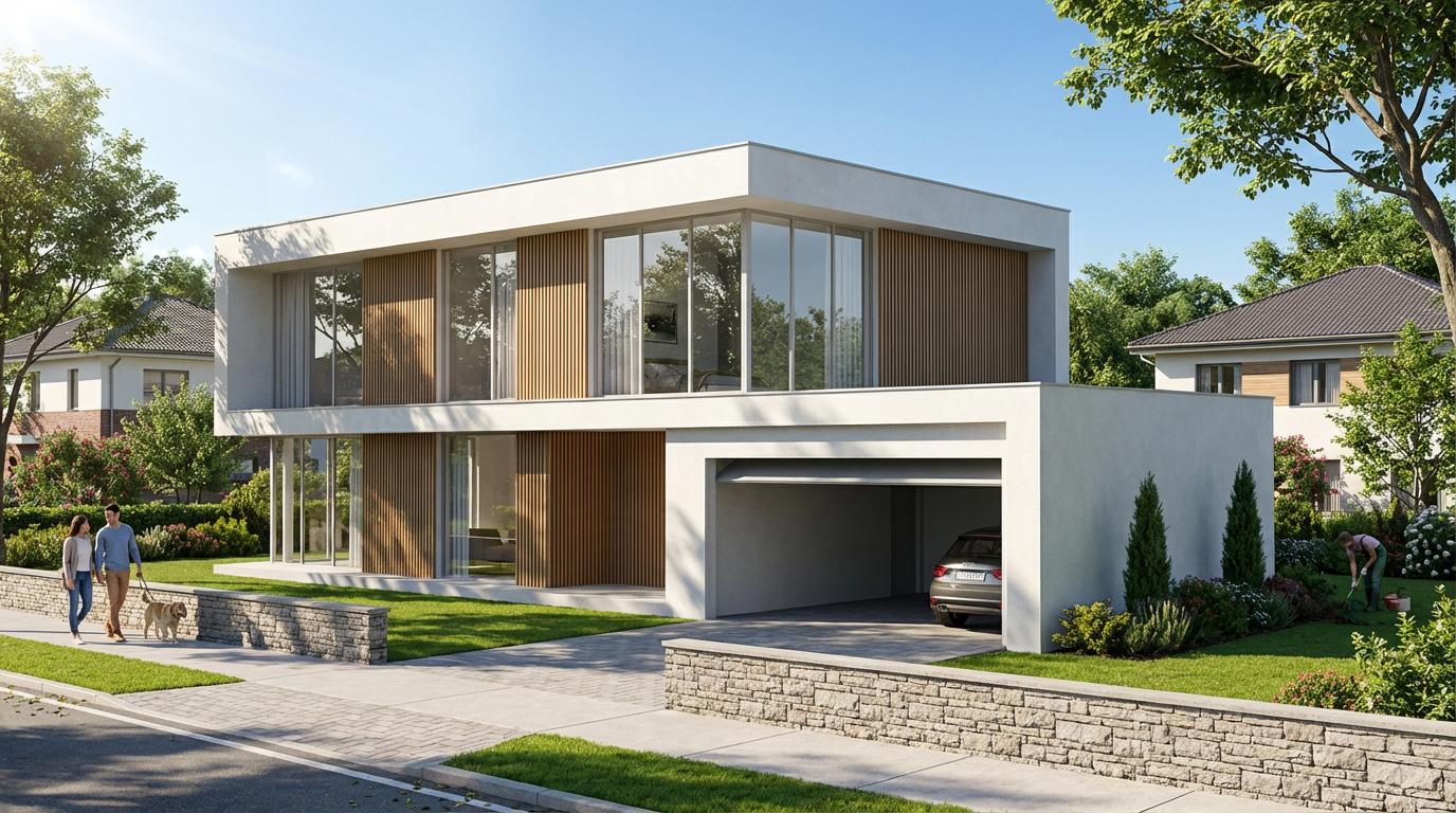 Architectural insertion - modern villa